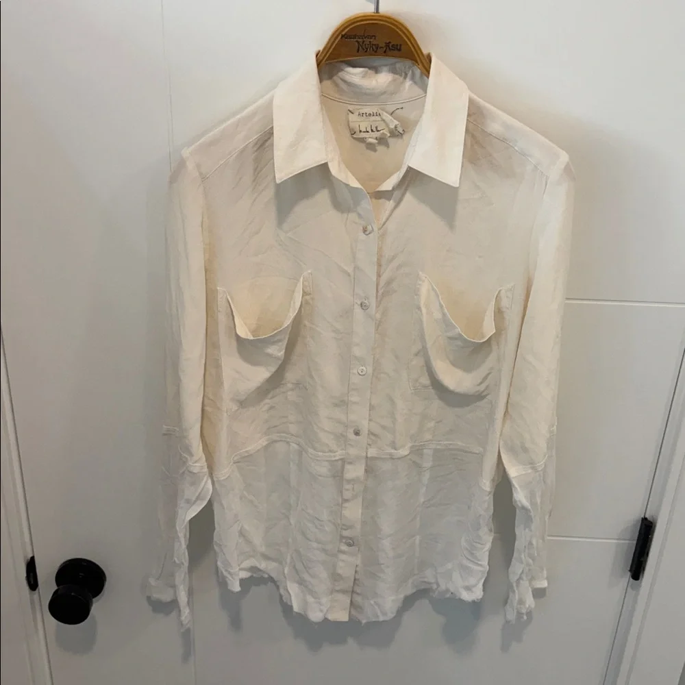 Artelier by Nicole Miller White Top size medium - Picture 4 of 7